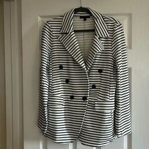 Banana Republic women’s blazer. L Navy and white stripes